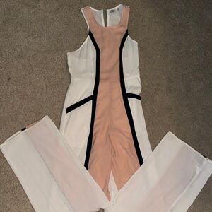 Elegant Women's Jumpsuit in White and Pink